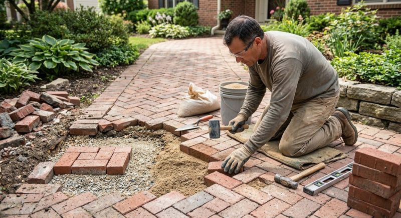 Brick Driveway Repair in Plymouth, MI
