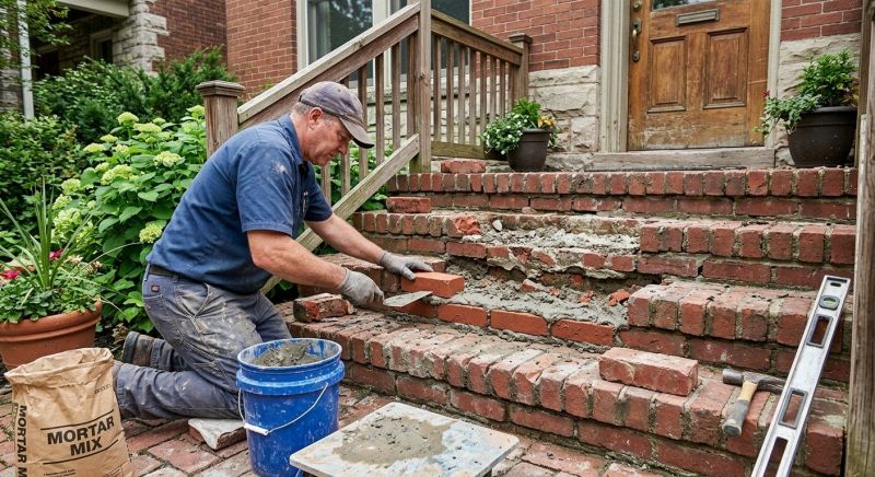 Brick Stoop Repair in Plymouth, MI