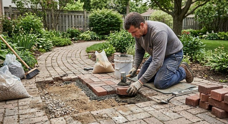 Entryway Brick Repair in Plymouth, MI
