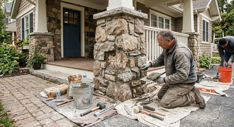 Stone Column Repair in Plymouth, MI